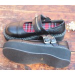 Last Pair - Black Zipper Mary Jane Lolita Platforms Creepers Oxfords Shoes - EU 39