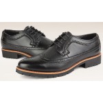 Black Vintage Leather Lace Up Mens Classy Oxfords Dress Shoes