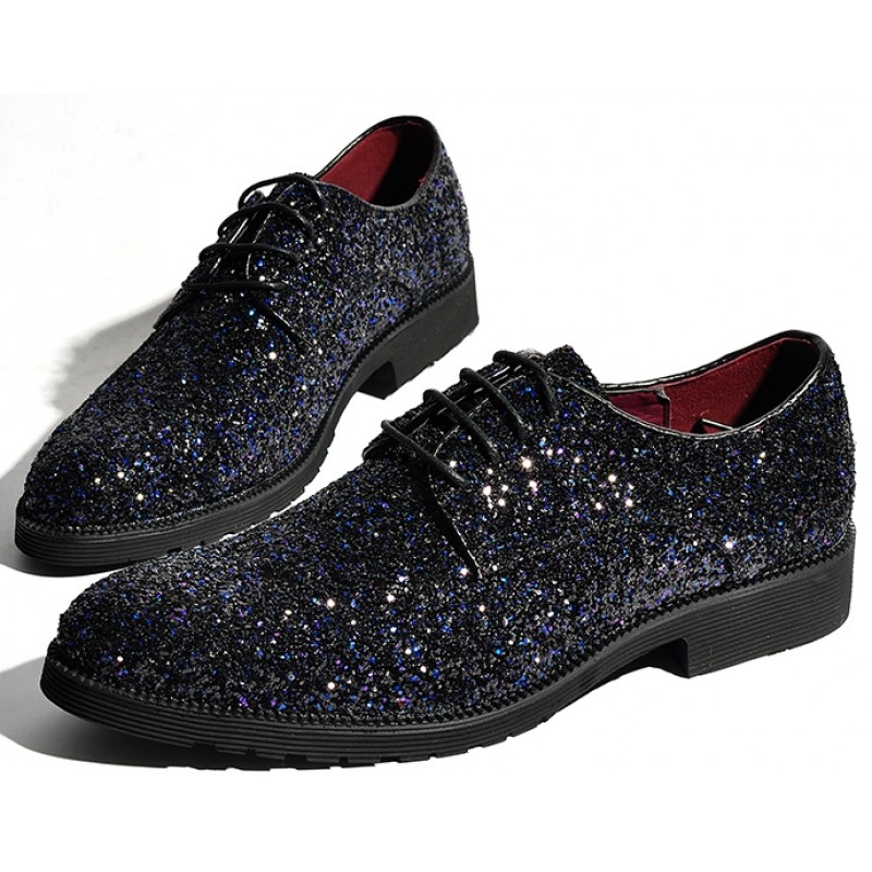 black dress sparkly shoes