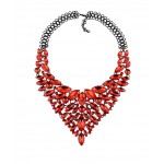 Red Crystals Vintage Glamorous Diamante Bohemian Ethnic Necklace