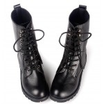 Black Lace Up High Top Military Combat Boots