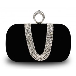 Black Gold Square Studs Punk Rock Gothic Oversized Envelope Clutch Bag Purse