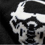 Black Skulls Punk Rock Long Sleeves Knit Mens Sweater Cardigan