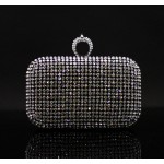 Gold Silver Black Diamante Bling Bling Ring Evening Clutch Purse Jewelry Box