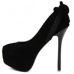 Black Bow Two Ways Platforms Stiletto High Heels Shoes