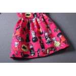 Pink Fushia Cats Cartoon Sleeveless A Line Skater Mini Party Cocktail Skirt Dress