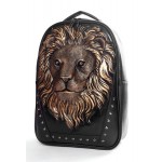Black Bronze Silver Oversized 3D Firece Lion Madussa Head Gothic Punk Rock Backpack