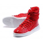 Red Patent High Top Lace Up Punk Rock Sneakers Mens Shoes