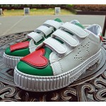 White Green Red Heart Star Velcro Flats Sneakers Tennis Shoes