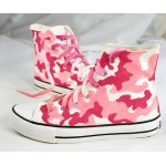 Pink Camouflage Miltary Army High Top Lace Up Sneakers Boots Shoes
