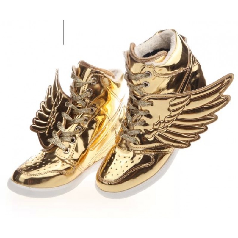 Gold Metallic Shiny Angel Wings Hidden 