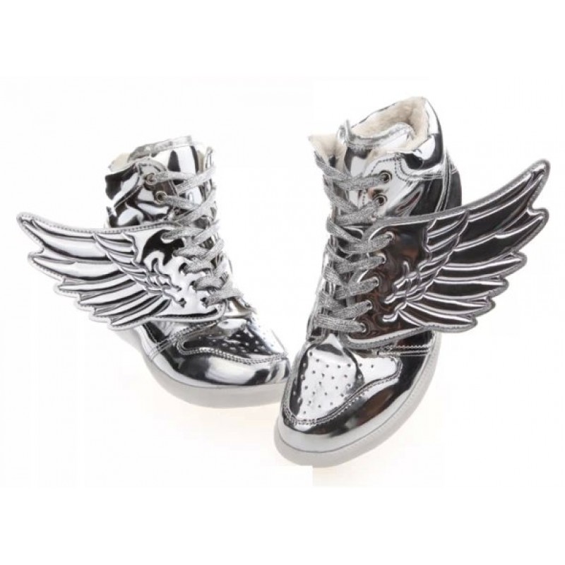 Silver Metallic Shiny Angel Wings 
