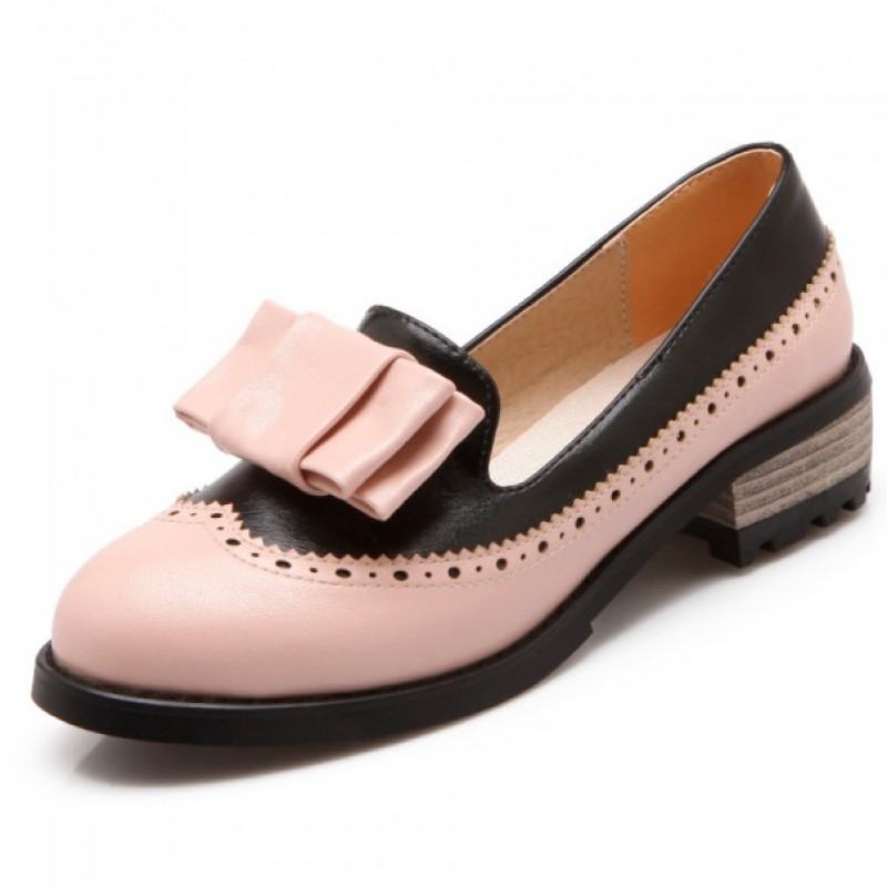 black and pink loafers