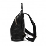 Black Giant Gold Zipper Soft Lambskin Vintage School Funky Bag Backpack