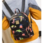 Black Colorful Songing Birds Mini Backpack Bag