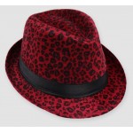 Red Leopard Cheetah Wild Animal Funky Gothic Jazz Dance Dress Bowler Hat
