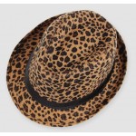 Khaki Leopard Cheetah Wild Animal Funky Jazz Dance Dress Bowler Hat
