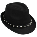 Black Spikes Punk Rock Woolen Funky Gothic Jazz Dance Dress Bowler Hat