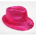 Pink Fushia Sequins Bling Bling Party Funky Gothic Jazz Dance Dress Bowler Hat