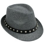 Grey Spikes Punk Rock Woolen Funky Gothic Jazz Dance Dress Bowler Hat
