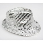 Silver Sequins Bling Bling Party Funky Gothic Jazz Dance Dress Bowler Hat