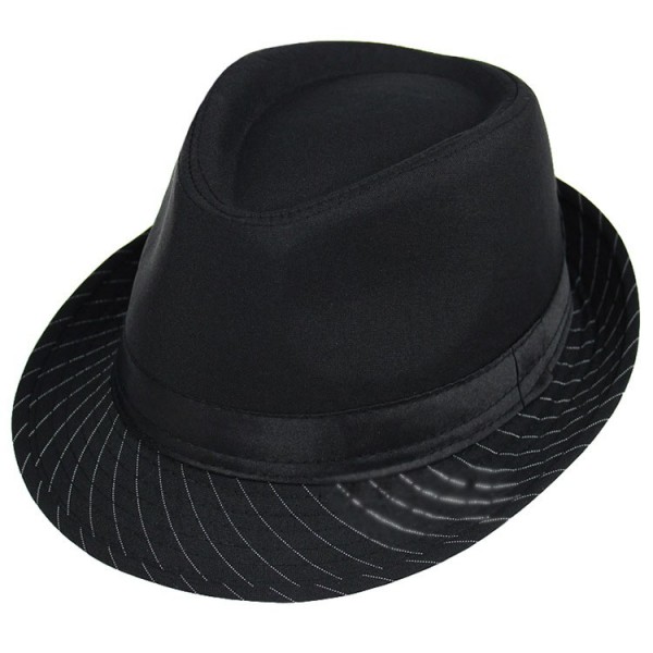 Black White Stripes Woolen Funky Rock Gothic Jazz Dance Dress Bowler Hat