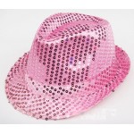 Pink Sequins Bling Bling Party Funky Gothic Jazz Dance Dress Bowler Hat