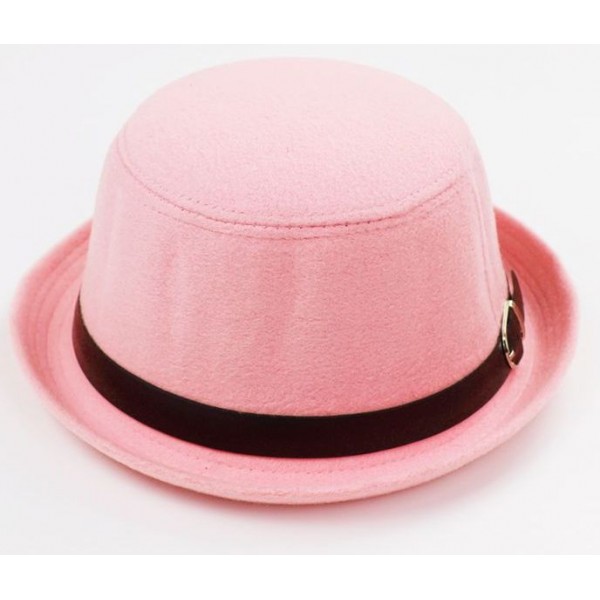 Pink Woolen Black Belt MJ Funky Gothic Jazz Dance Dress Bowler Hat