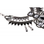 Black Silver Vintage Antique Tribal Bohemian Ethnic Necklace