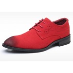 Red Suede Wingtip Lace Up Mens Oxfords Loafers Dapperman Dress Shoes Flats