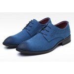 Blue Suede Wingtip Lace Up Mens Oxfords Loafers Dapperman Dress Shoes Flats