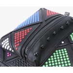 Black Colorful Rainbow Studs Gothic Punk Rock Backpack