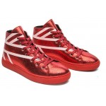 Red Metallic Jack Union High Top Lace Up Punk Rock Sneakers Mens Shoes