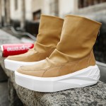 Brown Thick Sole High Top Punk Rock Sneakers Mens Boots Shoes