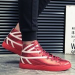 Red Metallic Jack Union High Top Lace Up Punk Rock Sneakers Mens Shoes