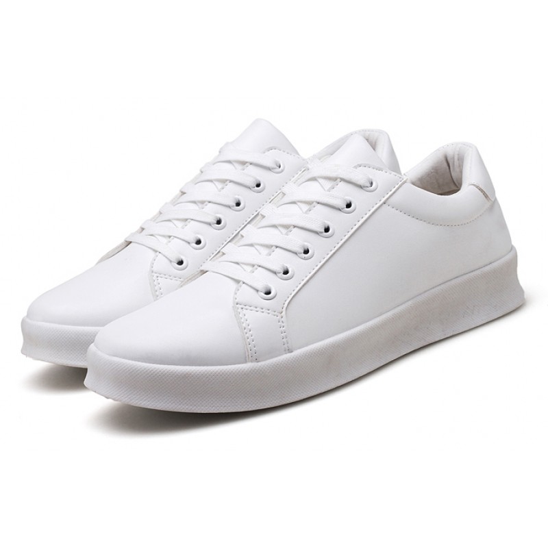 plain white sneakers