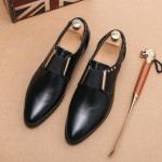 Black Pointed Head Gold Studs Dappermen Mens Loafers Flats Shoes