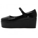 Black Patent Leather Platforms Punk Rock Lolita Creepers Mary Jane Flats Shoes