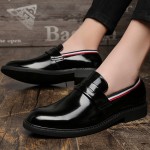 Black Patent Leather Dappermen Mens Loafers Flats Dress Shoes