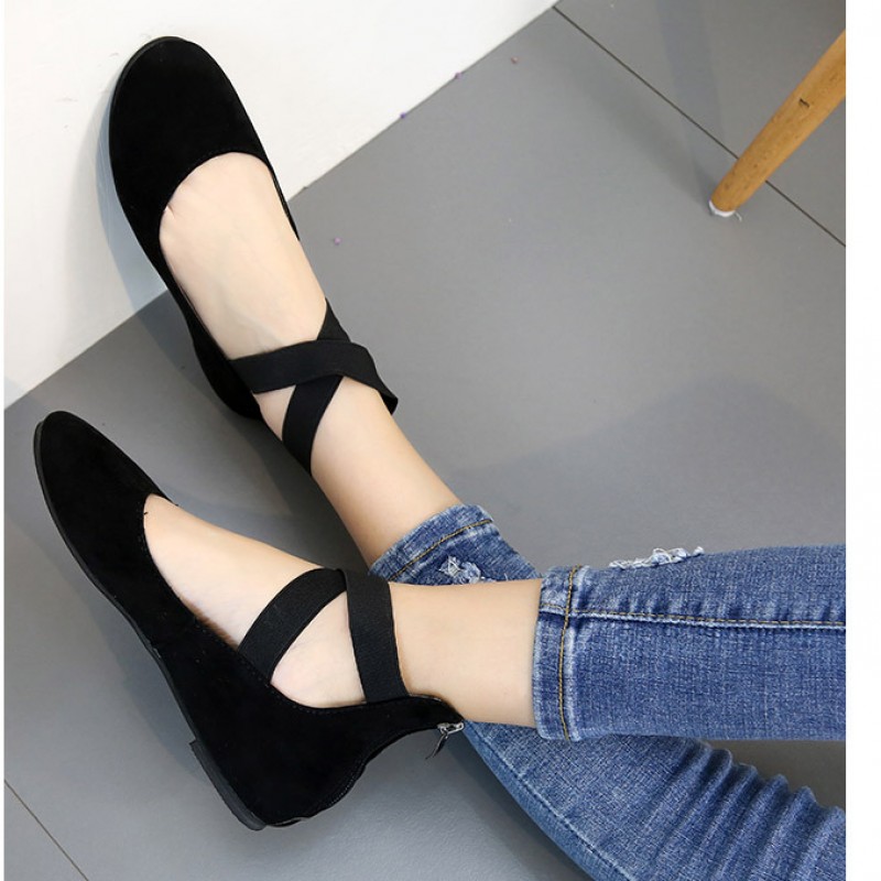 New Women Mary Jane Ankle Strap Ballet Flats Criss Cross Shoes Black,Taupe 