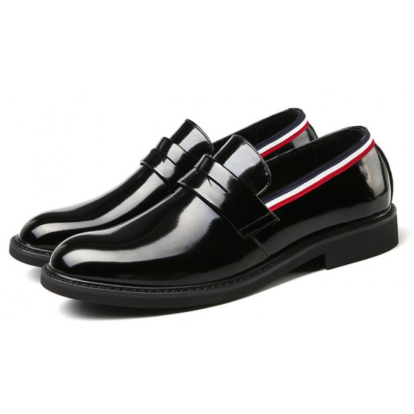 Black Patent Leather Dappermen Mens Loafers Flats Dress Shoes