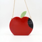Red Apple Arcylic Evening Clutch Bag Purse Jewelry Box