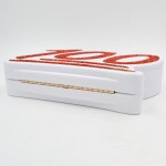 White 100 Red Diamante Whatsapp Emoji Arcylic Evening Clutch Bag Purse Jewelry Box