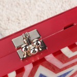 Red Blue American Stars Acrylic Rectangular Evening Clutch Purse Jewelry Box