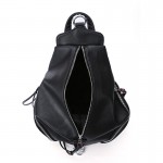 Black Silver Lock Middle Zipper Funky Gothic Punk Rock Backpack