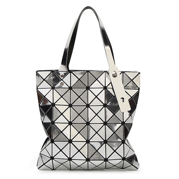 Silver and Various Color Triangle Geometric Square Shoulder Tote Bag