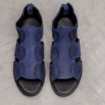 Blue Navy Strappy High Top Fashion Mens Gladiator Roman Sandals