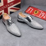 Silver Lace Up Mens Thick Cleated Sole Oxfords Loafers Dappermen Dress Shoes