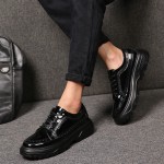 Black Patent Lace Up Baroque Mens Thick Sole Oxfords Loafers Dappermen Dress Shoes