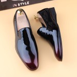 Black Burgundy Lace Up Glossy Patent Leather Loafers Flats Dress Oxfords Shoes